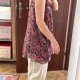 Bordowa szyfonowa tunika w kwiaty • ok. EU 62–66 • 8XL–10XL