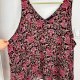 Bordowa szyfonowa tunika w kwiaty • ok. EU 62–66 • 8XL–10XL