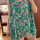 Zielona szyfonowa tunika w kwiaty • Lane Bryant • EU 62–66 • 8XL–10XL Uniwersalny·Bardzo dobry