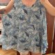 Błękitna szyfonowa tunika w liście • Lane Bryant • EU 62–66 • 8XL–10XL Uniwersalny