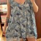 Błękitna szyfonowa tunika w liście • Lane Bryant • EU 62–66 • 8XL–10XL Uniwersalny