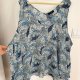 Błękitna szyfonowa tunika w liście • Lane Bryant • EU 62–66 • 8XL–10XL Uniwersalny