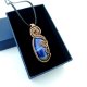 Wisiorek z niebieskim agatem wire wrapping