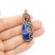 Wisiorek z niebieskim agatem wire wrapping