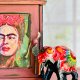 Ręcznie malowana szafka na klucze, Frida Kahlo, prezent, kwiaty