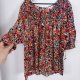 Terra & Sky Floral Smocked Blouse 4XL EU 60/62