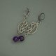 Kolczyki z ametystami, stal chirurgiczna, wire wrapping, ametyst