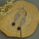 Kolczyki z ametystami, stal chirurgiczna, wire wrapping, ametyst