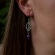 Kolczyki z ametystami, stal chirurgiczna, wire wrapping, ametyst