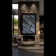 Czarny obraz strukturalny 100x70 cm, duży relief 3D w ramie - "Black Monolith"