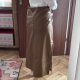 Brązowa spódnica z eko-skóry 4XL z wiązaniem Happy Hut Plus Size