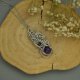 Oryginalny wisiorek ametyst, wire wrapping, stal chirurgiczna