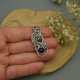 Oryginalny wisiorek ametyst, wire wrapping, stal chirurgiczna