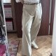 Beżowe spodnie Faded Glory Stretch 24W Plus Size szerokie nogawki