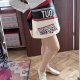 Czerwona mini spódnica Shein Curve 5XL z nadrukiem Motorcycle Girl