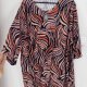 Kolorowa bluzka Ulla Popken 28/30 (58/60) Plus Size wzór liści