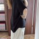 Czarna bluzka 100% bawełna Plus Size oversize kliegou Rozmiar 8XL / 56 / 28