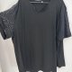Czarna bluzka z koronkowymi rękawami V-neck Plus Size oversize