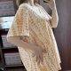 bluzka bawełniana damska Plus Size, pomarańczowo-biała tie-dye 8XL / 56 / 28