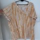 bluzka bawełniana damska Plus Size, pomarańczowo-biała tie-dye 8XL / 56 / 28