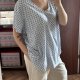 bluzka bawełniana damska Plus Size, biała w niebieskie kwiatki Woman Within Rozmiar 8XL / 56 / 28