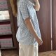 bluzka bawełniana damska Plus Size, biała w niebieskie kwiatki Woman Within Rozmiar 8XL / 56 / 28