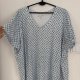 bluzka bawełniana damska Plus Size, biała w niebieskie kwiatki Woman Within Rozmiar 8XL / 56 / 28