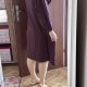 sukienka midi Plus Size 8-9XL bordowa z guzikami J.Jill Rozmiar 9XL / 58 / 30