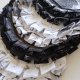 Marmurkowe serwetki bawełniane z falbaną na stół zestaw 6 szt MIX