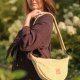 Welurowa listonoszka crossbody Żółta