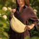 Welurowa listonoszka crossbody Żółta