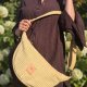 Welurowa listonoszka crossbody Żółta