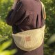 Welurowa listonoszka crossbody Żółta