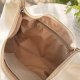 Zamszowa torebka slouchy Kremowa