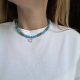 Niebieski choker z półksiężycem