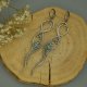 Długie kolczyki niebieski apatyt i topaz, wire wrapping, stal chirurgiczna