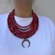 Naszyjnik boho w odcieniach czerwieni