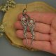 Długie kolczyki kamień księżycowy, wire wrapping, stal chirurgiczna