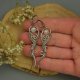 Długie kolczyki kamień księżycowy, wire wrapping, stal chirurgiczna
