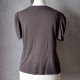 T-shirt brąz bufki crop XS S