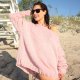 SWETER OVERSIZE PUDROWY RÓŻ