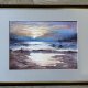Spacer brzegiem morza Oryginalna akwarela na płótnie 20x30cm