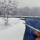 Razem w smutku i radości na zawsze Akwarela original 30/21 cm
