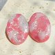 Kolczyki wkrętki – Różowe Marble ze Srebrem – Eleganckie – Stal szlachetna – Handmade sztyfty
