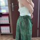 Zielone spodnie capri Avenue 26/28 Plus Size wzór tropikalny
