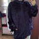 Nowa welurowa bluza dresowa granatowa plus size Y2K G style Rozmiar 6XL / 52 / 24