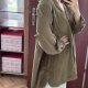 Oliwkowa sztruksowa koszula tunika J.Jill bawełna plus size oversize 8XL / 56 / 28