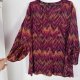 Bordowa wzorzysta koszula boho zygzaki merlot plus size