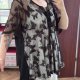 Czarna bluzka tunika motyle siateczka fairy goth Y2K wiązanie oversize