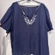 Haftowana bluzka L.A. Blues Deluxe 30/32W Plus Size oversize granatowa 9XL / 58 / 30